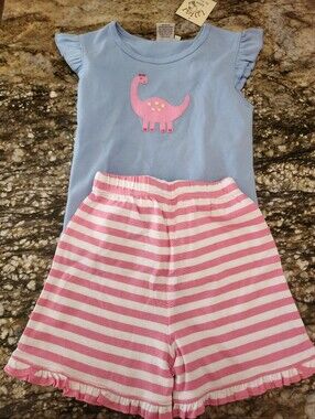 Children's Blue & Pink Dinosaur Set